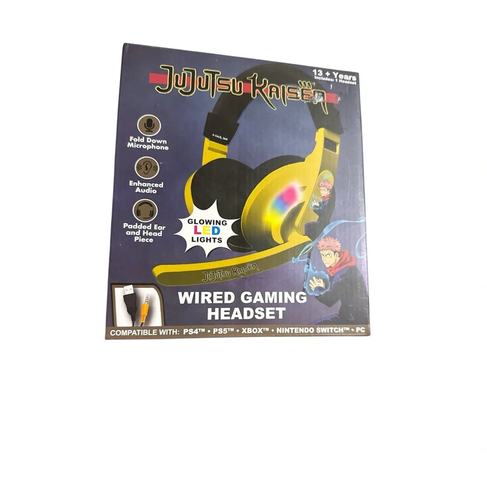 JuJutsu Kaisen Wired Gaming Headset Compatible w/ PS4, PS5, Xbox, Nin Switch, PC